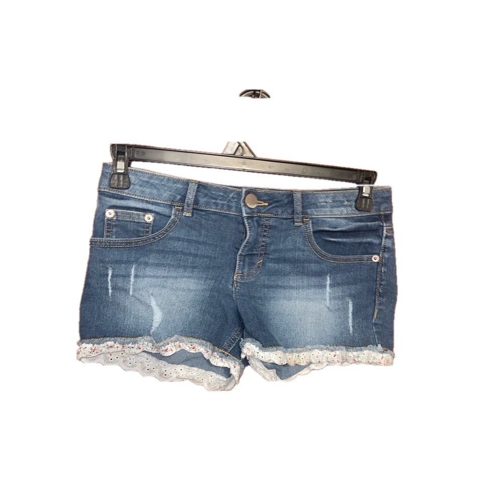 No Boundaries Blue Jean Shorts with Lace Trim *make offers*